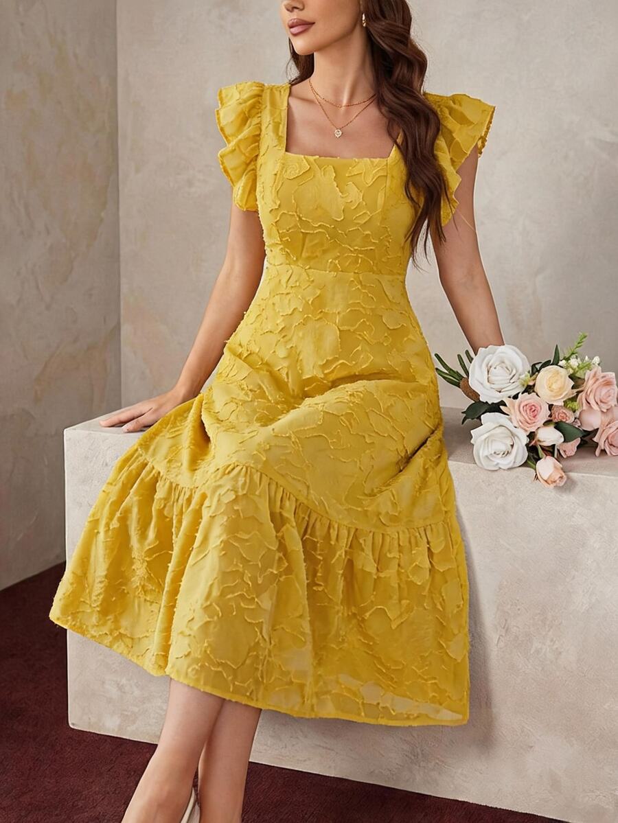 BELROSIE Ladies' Solid Color Simple Everyday Sleeveless Dress Vacation Outfits Woman  - Yellow - View 1