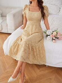BELROSIE Ladies' Solid Color Simple Everyday Sleeveless Dress Wedding Outfits Tea Party Garden Party Date Beige Summer Elegant Romantic - Light Yellow - View 6