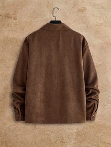 HIMLAND Men's Solid Color Long Sleeve Zip-Up Jacket And Pants Casual Set - Brown - View 5