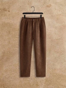 HIMLAND Men's Solid Color Long Sleeve Zip-Up Jacket And Pants Casual Set - Brown - View 9