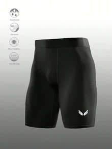 Gym Rark Men's Wing Print Elastic Waist Sports Tights, Gym - Black - View 5