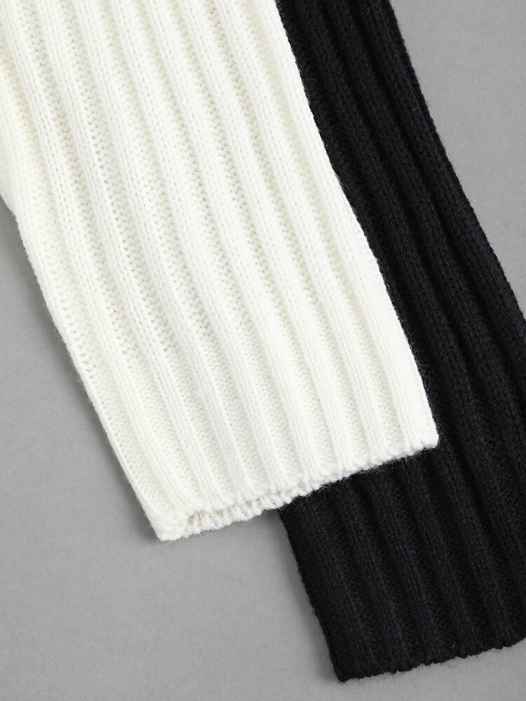 Sweetra Casual All-Match Versatile Minimalist Solid Color Vest Cardigan Autumn Cloth For Women Everyday Black Off-White - Multicolor - View 6