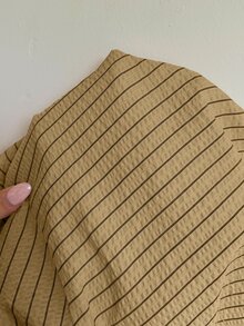 Siren Gaze 秋季女款條紋深V領修身長袖T恤，適合度假、派對、約會、節慶，Y2K風格，優雅休閒正式商務鄉村風 - 橄欖綠 - 查看 7