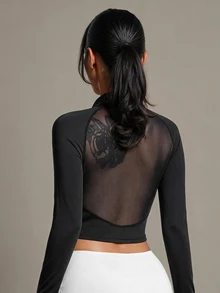 Slayform Slayform Women's High Elasticity Fitted Sports Jacket - Black - View 3