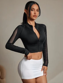 Slayform Slayform Women's High Elasticity Fitted Sports Jacket - Black - View 1