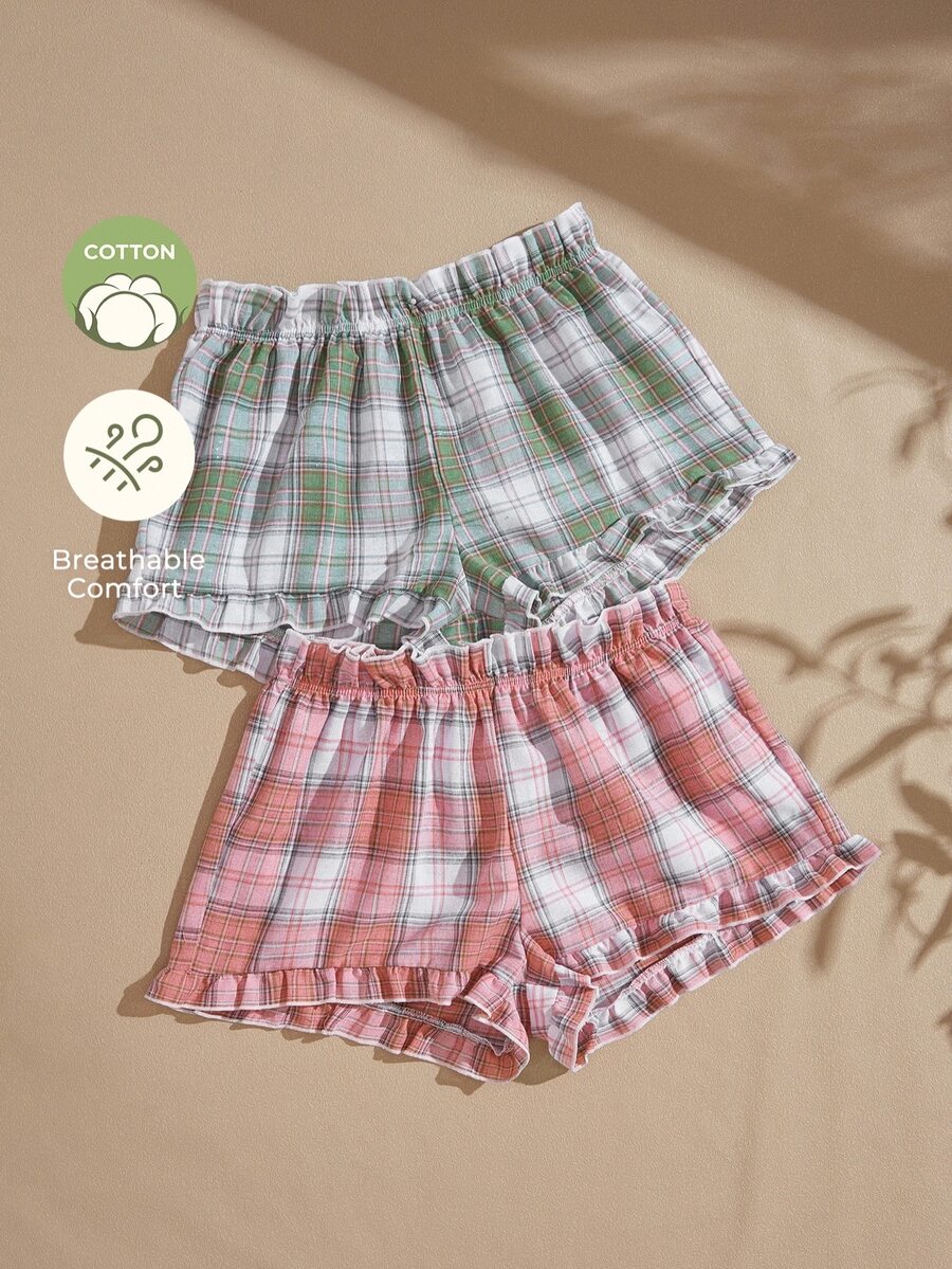 Lullawish Women's Bohemian Style Lantern Shorts Loungewear Bottoms 2pcs/Set - Multicolor - View 1