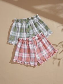 Lullawish Women's Bohemian Style Lantern Shorts Loungewear Bottoms 2pcs/Set - Multicolor - View 2