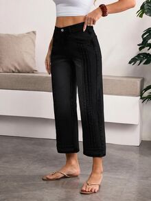 Breezaya Women's Straight Leg Loose Casual Versatile Denim Jeans With Pockets - Black - View 3