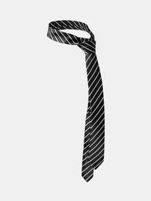 Aravennia 1pc Black & White Striped Belt, Women's Fashion Headband, Scarf, Suitable For Daily Casual, Street Style, Personalized Multi-Functional Accessory - Black and White - View 2