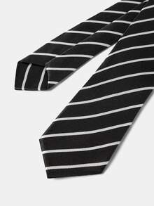 Aravennia 1pc Black & White Striped Belt, Women's Fashion Headband, Scarf, Suitable For Daily Casual, Street Style, Personalized Multi-Functional Accessory - Black and White - View 5