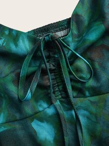 Opulessa Women's Tie-Dye Front Lace-Up Fashion Camisole - Green - View 3