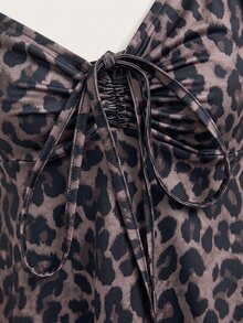 Opulessa Women's Lace Patchwork Leopard Print Camisole - Apricot - View 7