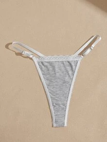 Lullawish Women's 3 Pieces Knit Cotton Underwear Set - Light Grey - View 5