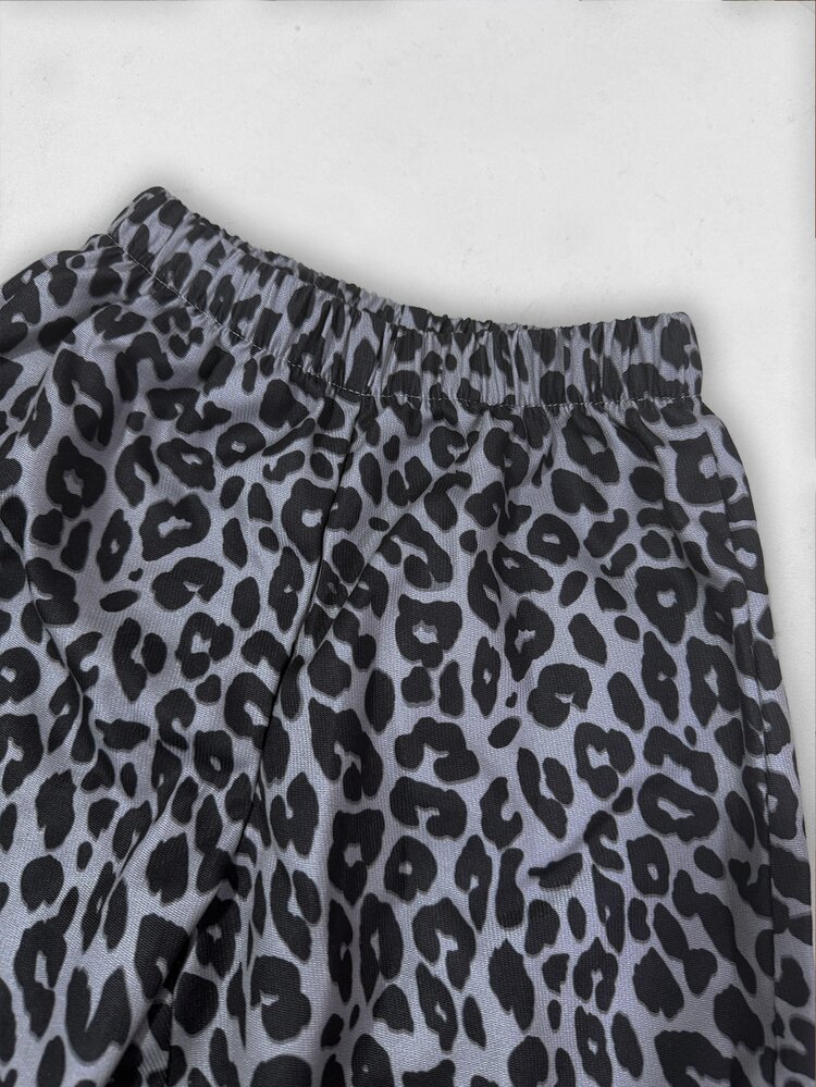 Young Boy Casual Fashion Streetwear Leopard Pants, Suitable For Autumn/Winter - Grey - View 6