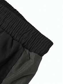 Sport MetroGents Men's Patchwork Printed Sports Long Pants, Gym - Black - View 4