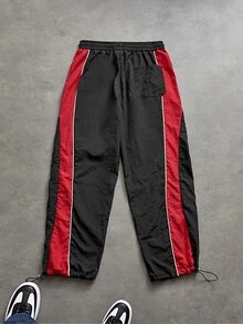 GymRaken Boyfriend Style Men's Contrast Color Drawstring Waist Casual Workout Sweatpants, Gym - Multicolor - View 2