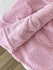SHEIN 兒童青少年女孩軟心刺繡純色粉紅色，適合青少年女孩，秋冬季青少年女孩 - 粉色 - 查看 9
