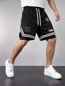 Sport MetroGents Men's Contrast Color Print Fashion Sports Shorts, Gym - Black - View 1