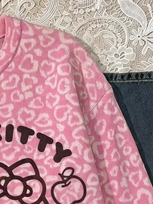 CovetEZ HELLO KITTY AND FRIENDS | SHEIN 女款復古豹紋針織衫，適合外出、街頭穿搭、機場穿搭 - 彩色 - 查看 5