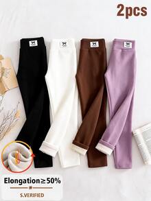 Tween Girl Casual Versatile Daily Wear Tight Leggings 2pcs/Pack - Multicolor - View 8