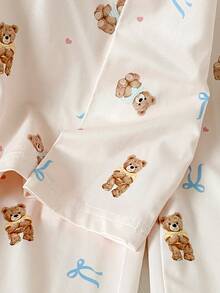 Tween Girl Printed Top And Pants Lounge Set - Baby Pink - View 7