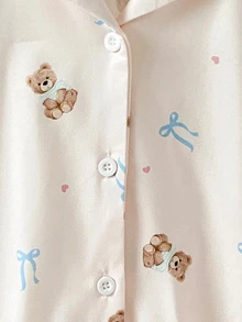 Tween Girl Printed Top And Pants Lounge Set - Baby Pink - View 5