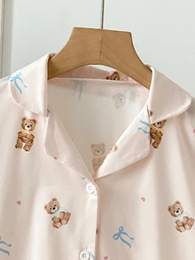 Tween Girl Printed Top And Pants Lounge Set - Baby Pink - View 4