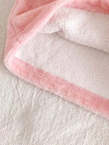 SHEIN Baby Girl Cute Penguin Print Double-Sided Fleece Crew Neck Long Sleeve Pullover Autumn Top And Fleece Print Thick Pants Set, Suitable For Winter - Pink - View 5