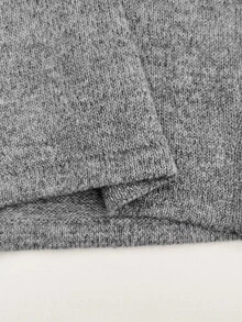 valorelle valorelle Women's V-Neck Chinese Style Front-Button Closure Frog Button Dropped Shoulder Lantern Long Sleeve Short Loose Casual Cardigan Brunch Grey Autumn - Grey - View 7
