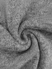 valorelle valorelle Women's V-Neck Chinese Style Front-Button Closure Frog Button Dropped Shoulder Lantern Long Sleeve Short Loose Casual Cardigan Brunch Grey Autumn - Grey - View 5