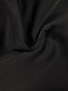Elenzga Plus Size Women's Satin High-Low Off The Shoulder Asymmetrical Ruched Waist Bodycon A-Line Dress, Summer - Black - View 9