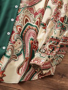 Lacomfia Plus Size Women's Fashionable AB Style Elegant Printed Shirt Fall Cloth For Women, Long Sleeve, Lapel Front Back To School, Casual - Multicolor - View 7