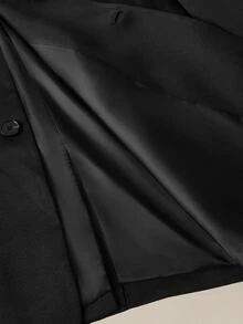 EASEVO Men's Plus Size Casual Woven Long Sleeve 3D Pocket Blazer Jacket Halloween Winter Party Autumn  - Black - View 9