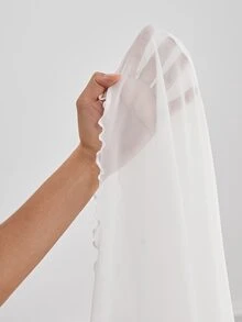 Shapeblank Plus Lettuce Trim Sheer Mesh Top Without Bra Spring To Summer - White - View 8