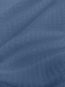 INAWLY Half Zippered Placket Women's Waffle Grid T-Shirt Fall Cloth For Women - Dusty Blue - View 3