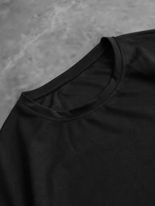 Sport MetroGents Men's Crew Neck Casual Versatile Daily Wear Sports T-Shirt - Black - View 6