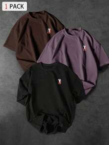 Sport MetroGents Men's Crew Neck Casual Versatile Daily Wear Sports T-Shirt - Black - View 2