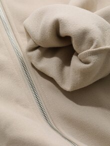 DAZY Men's Solid Color Basic Zipper Jacket, Fall - Khaki - View 8