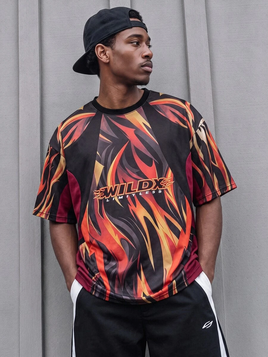 Sport MetroGents Men's Letter Print Casual Versatile Daily Travel Sports T-Shirt, Gym - Multicolor - View 1