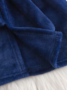 Cozy Pixies 男嬰兒童休閒舒適企鵝刺繡連帽長袖毛絨家居睡袍 秋冬款 - 寶藍色 - 查看 6