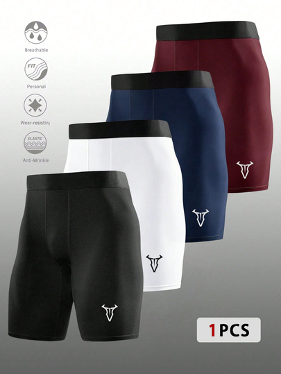Gym Rark Pantalones cortos deportivos ajustados para hombre con cabeza de toro, color contrastante, cintura elástica y efecto adelgazante, para gimnasio