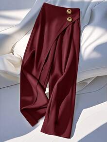 Modelyn Spring Summer Autumn Women's Long Pants, Designed For Office Work Commute, Fashionable Versatile Slimming Elegant Christmas - Burgundy - View 5