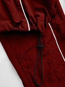 Sport MetroGents Men's Casual Daily Letter Pattern Drawstring Waist Sports Pants Sweat Pants, Gym - Red - View 5