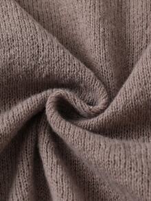 Tween Girl Bow Decor Round Neck Casual Daily Long Sleeve Sweater Pullover Autumn Winter - Khaki - View 6