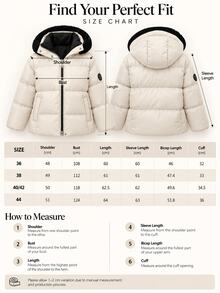 Pariaura Women's Cream Water-Resistant Cropped Quilted Puffer Jacket With Hood, Warm Winter Outerwear - Cream - View 10