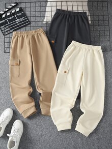SHEIN 3件組青少年男孩冬季運動長褲 - 彩色 - 查看 3