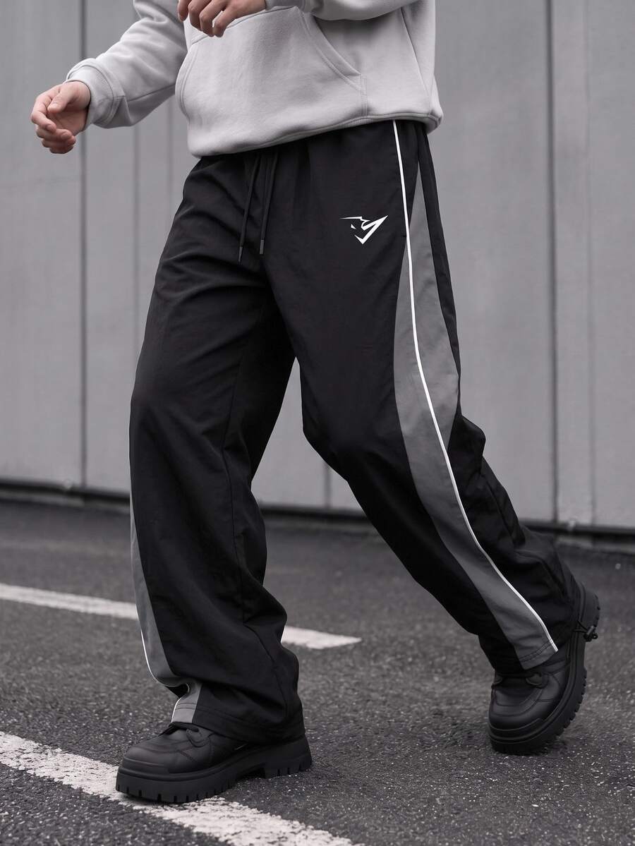 Gym Rark Men's Colorblock Casual Versatile Daily Travel Sports Long Pants, Gym - Multicolor - View 1