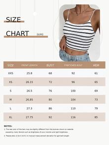 SHEIN Unity Women's Black And White Back Metal Buckle Strap Padded Camisole Beach Night Out Summer Sexy - Black and White - View 8