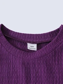 SHEIN Tween女孩紫色花卉長袖洋裝，8-12歲女童服飾，萬聖節穿搭、度假、秋季、端莊優雅休閒晚餐派對款 - 彩色 - 查看 9