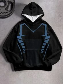 Sport MetroGents Men's Geometric Print Long Sleeve Sports Sweatshirt - Multicolor - View 2